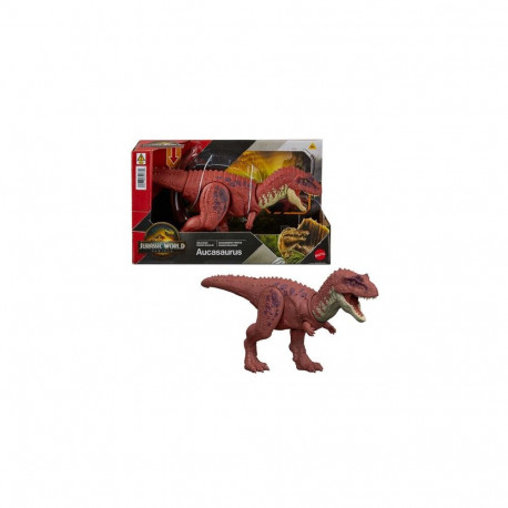 Jurassic World Rebirth Wild Roar Aucasaurus Dinosaur Toy, Tail Controlled Attack Chomp &amp; Sou