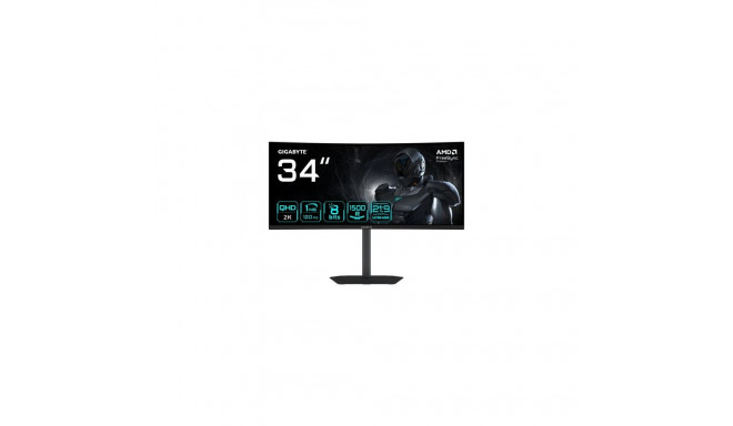 GIGABYTE GS34WQCA 34" WQHD Curved Gaming Monitor - 3440 x 1440, 1500R, 120Hz, 1ms, 300 cd/m