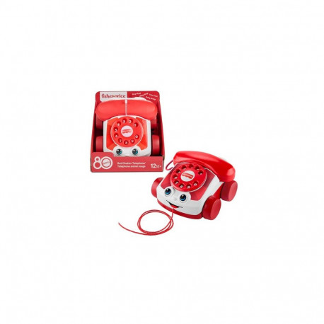 Fisher-Price Red Chatter Telephone Baby &amp; Toddler Pull Toy, Mattel 80th Anniversary Edition