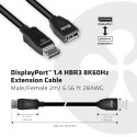 CLUB3D DisplayPort 1.4 HBR3 Extension Cable 8K60Hz M/F 2m/6.56ft