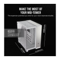Corsair PC Case | 6500X Dual Chamber | White/Satin Gray Aluminum | Mid-Tower | Power supply included