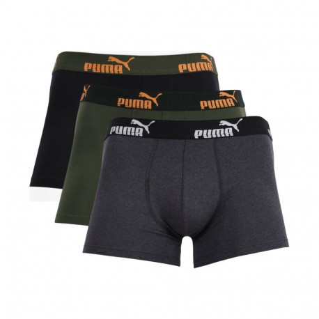 Bokserki męskie Puma 3-pack szare, zielone, czarne 100003547 3731/003 020 S