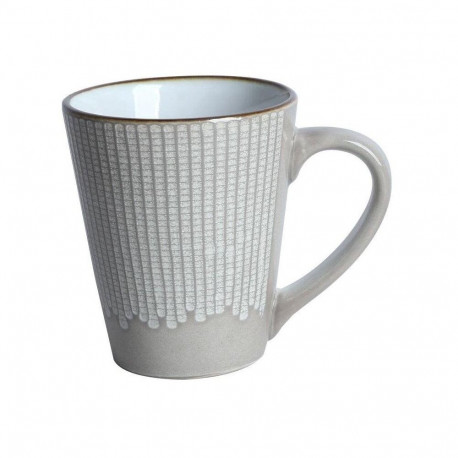 MUG PRINT MET RIM BROWN 320ML