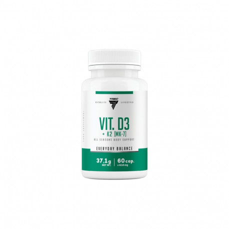 Vitamiinikapslid TREC VIT. D3+K2 (MK-7), 60 kapslit