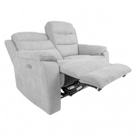 Recliner sofa MIMI 2-seater, electric, silver grey