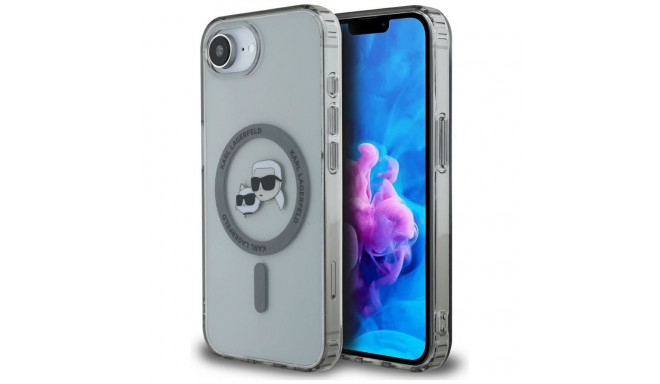 Karl Lagerfeld IML Metal Karl & Choupette Heads MagSafe iPhone 16e Case - Black