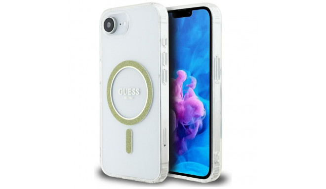 Guess IML Glitter Circle MagSafe iPhone 16e Case - Clear