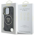 Guess IML Metal Glitter 4G Circle Triangle MagSafe Case for iPhone 16 Pro - Black