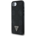 Guess Grained Hot Stamp Peony Triangle Logo MagSafe Case for iPhone 16e - Black