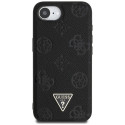 Guess Grained Hot Stamp Peony Triangle Logo MagSafe Case for iPhone 16e - Black