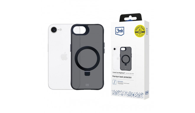 3mk Smoke Case Mag&Stand for Apple iPhone 16E - black