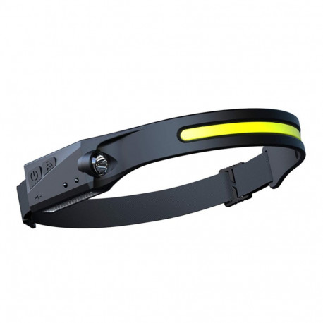 LED headlamp with IPX4 motion sensor USB-C 1200 mAh - black