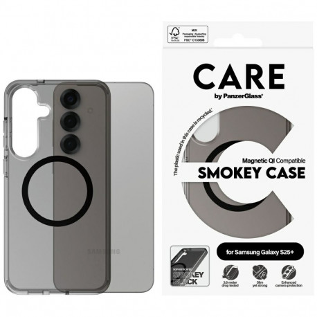 CARE by PanzerGlass Flagship Urban Combat Black QI Case for Samsung Galaxy S25+ - Semi-transparent S