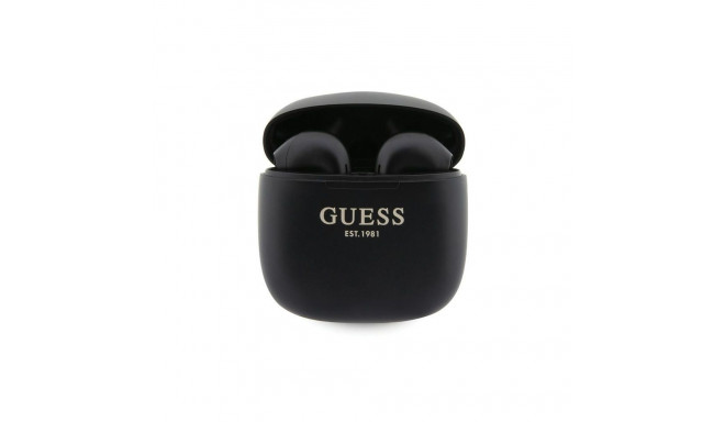 Guess GUTWST26PSK TWS Bluetooth headphones + docking station - black Classic EST Logo