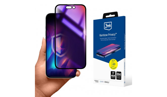 Privacy Tempered Glass 3mk Rainbow Privacy for Apple iPhone 16 Plus