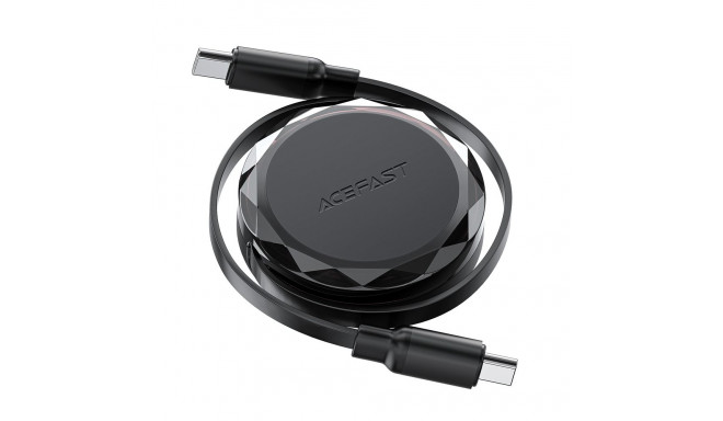 Acefast C13-03 USB-C - USB-C 60W Cable Retractable - Black