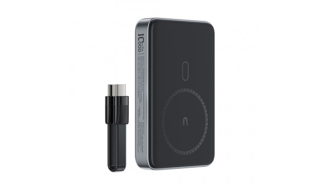 Powerbank Acefast M10 Magnetic 2x USB-C PD 30W with 15W Inductive Charging and USB-C Cable - Black