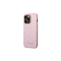 Guess GUHCP14XHGGSHP iPhone 14 Pro Max 6,7" różowy/pink hard case Glitter Script