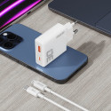GaN Dudao A30EUL 30W USB-A / USB-C Wall Charger + USB-C - Lightning Cable - White GaN Dudao A30EUL 30W USB-A / USB-C Wall Charger + USB-C - Lightning Cable - White
