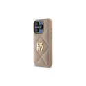 DKNY Quilted Stack Logo iPhone 15 Pro Max Case - Beige