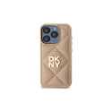 DKNY Quilted Stack Logo iPhone 15 Pro Max Case - Beige