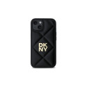 DKNY Quilted Stack Logo iPhone 14 Case - Black