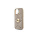 DKNY Quilted Stack Logo iPhone 14 Pro Case - Beige