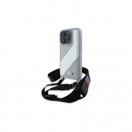 BMW M Edition Carbon Stripe & Strap iPhone 16 Pro Case - Gray