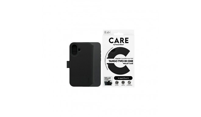 CARE by PanzerGlass Feature Tango 2in1 Wallet MagSafe Case for iPhone 16 - Black