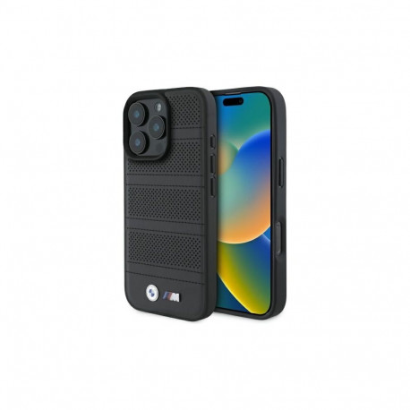 BMW M Perforated And Stitched Line MagSafe case for iPhone 16 Pro Max - black