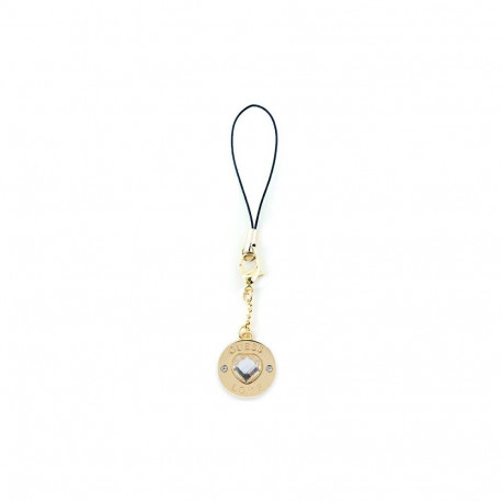 Guess case GUCPMHGLD Phone Strap Heart Diamond Charm with Rhinestones