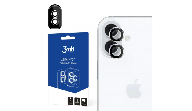 3mk Lens Protection Pro Camera Cover with Silver Frame for iPhone 16 / 16 Plus