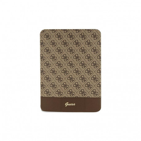 Etui Guess 4G Stripe Allover na iPad 10.9" - brązowe