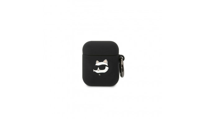 Karl Lagerfeld KLA2RUNCHK AirPods 1/2 cover black/black Silicone Choupette Head 3D