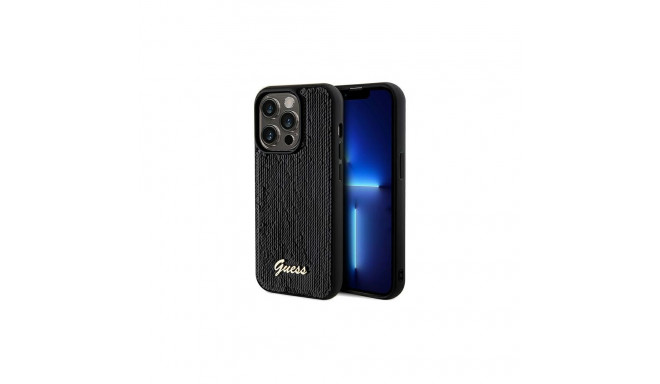 Guess Sequin Script Metal case for iPhone 14 Pro Max - black