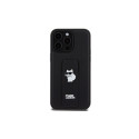 Karl Lagerfeld Gripstand Saffiano Choupette Pins case for iPhone 13 Pro Max - black