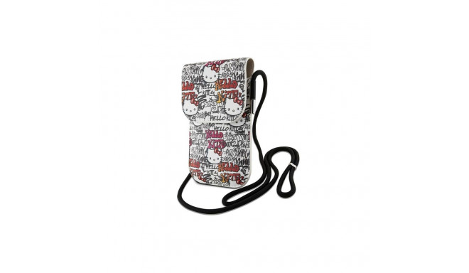 Hello Kitty Leather Tags Graffiti Cord bag - beige