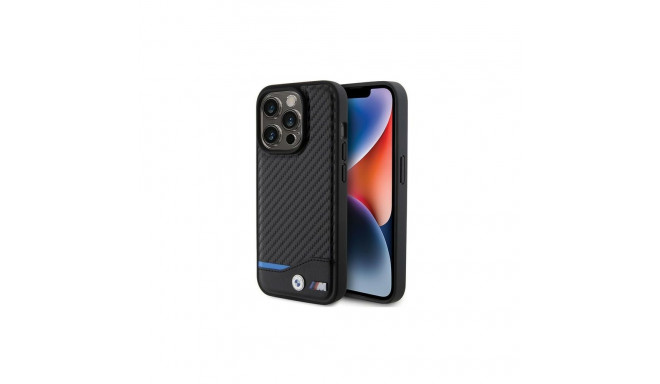 BMW Leather Carbon case for iPhone 15 Pro - black
