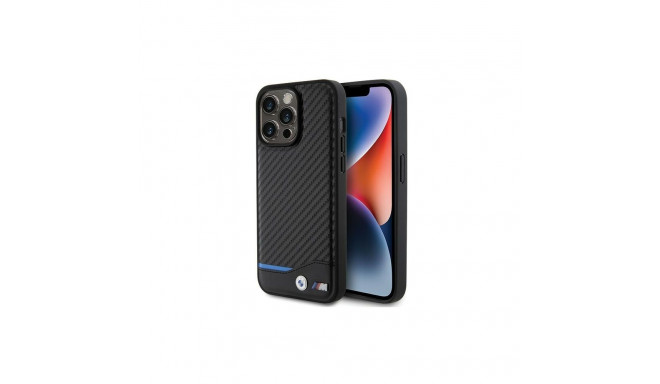 BMW Leather Carbon case for iPhone 15 Pro Max - black