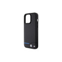 BMW Leather Carbon case for iPhone 15 Pro Max - black