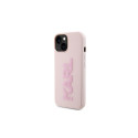 Karl Lagerfeld 3D Rubber Glitter Logo case for iPhone 15 - pink Karl Lagerfeld 3D Rubber Glitter Logo case for iPhone 15 - pink
