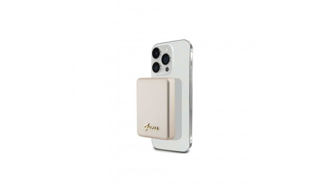 Guess MagSafe Metal Script Logo induction power bank 15W 5000mAh - gold