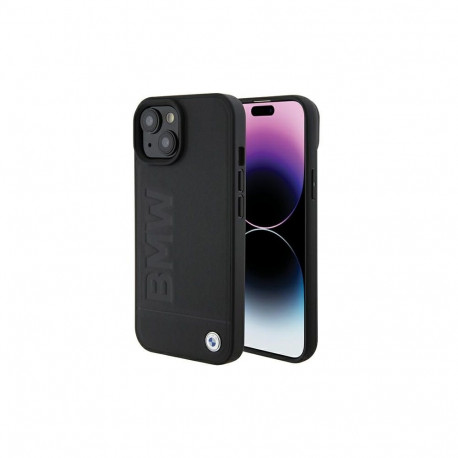 BMW Leather Hot Stamp case for iPhone 15 - black