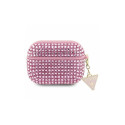 Guess GUAPHDGTPP AirPods Pro cover pink/pink Rhinestone Triangle Charm