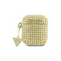 Guess GUA2HDGTPD AirPods 1/2 cover gold/gold Rhinestone Triangle Charm