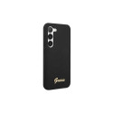 Guess GUHCS23MSLSMK S23+ S916 black/black hardcase Silicone Vintage Gold Logo