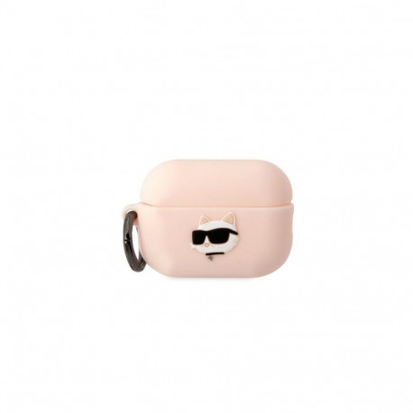 Karl Lagerfeld KLAP2RUNCHP AirPods Pro 2 cover pink/pink Silicone Choupette Head 3D