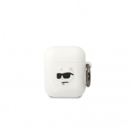 Karl Lagerfeld KLA2RUNCHH AirPods 1/2 cover white/white Silicone Choupette Head 3D