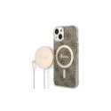 Set Guess GUBPP14MH4EACSW Case+ Charger iPhone 14 Plus 6.7" brown/brown hard case 4G Print MagSafe