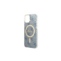 Set Guess GUBPP14SH4EACSB Case+ Charger iPhone 14 6.1" blue/blue hard case 4G Print MagSafe